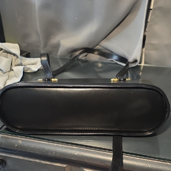 Vintage Bally Black Leather Shoulder Bag  Gold BB Logo |Authentic w/ COA - Picture 11 of 15